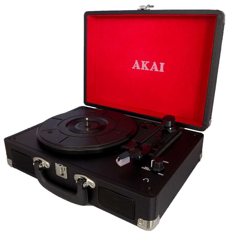 Akai Bluetooth Speaker and Turntable Player Black/Cream