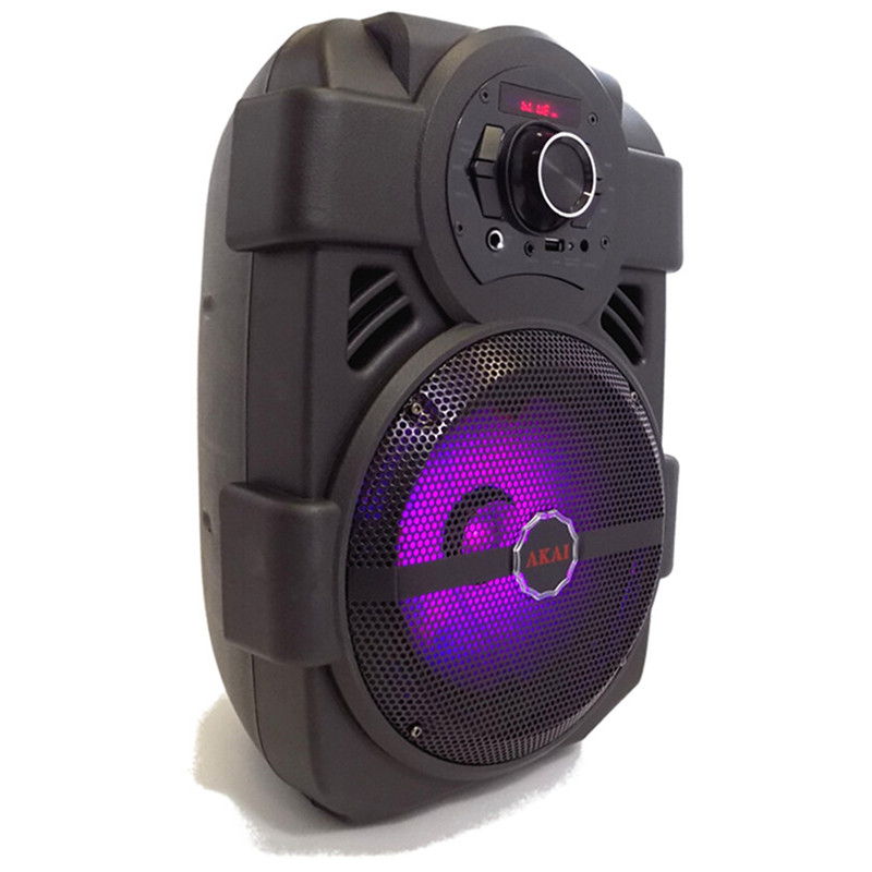 808L Altavoz AKAI móvil Bluetooth con entrada de micrófono para Karaoke ABTS 