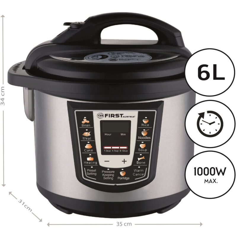 Buitenland Bedankt noorden First Austria FA-5130 Programmable Digital Multicooker 6 L 1000 W -  Soundstar