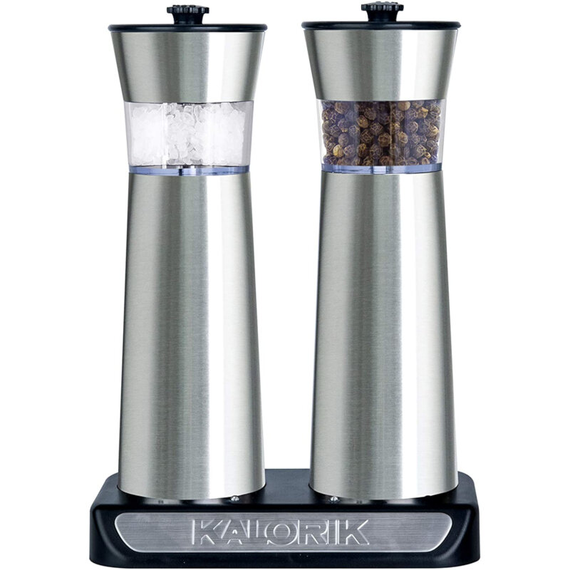 KALORIK Rechargeable Gravity Stainless Steel Salt and Pepper